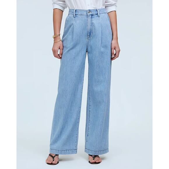 Madewell The Harlow Wide Leg Jean Airy Denim Blue High Waisted Pockets US 27 - Picture 4 of 13